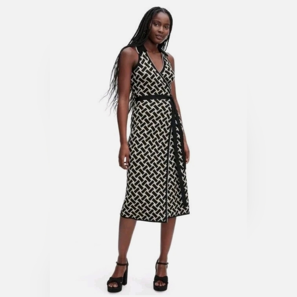 Diane von Furstenberg for Target Collared Wrap Sleeveless Sweater Dress Sz XXS